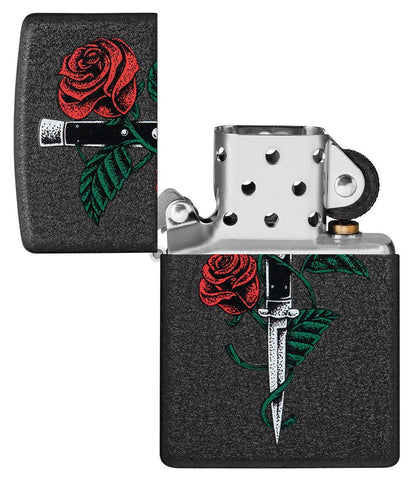 Zippo Rose Dagger Tattoo Design