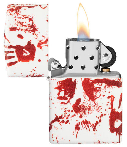 Zippo avec motif main sanglante 