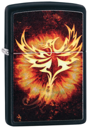 Black Matte Phoenix Design freeshipping - Zippo.ca