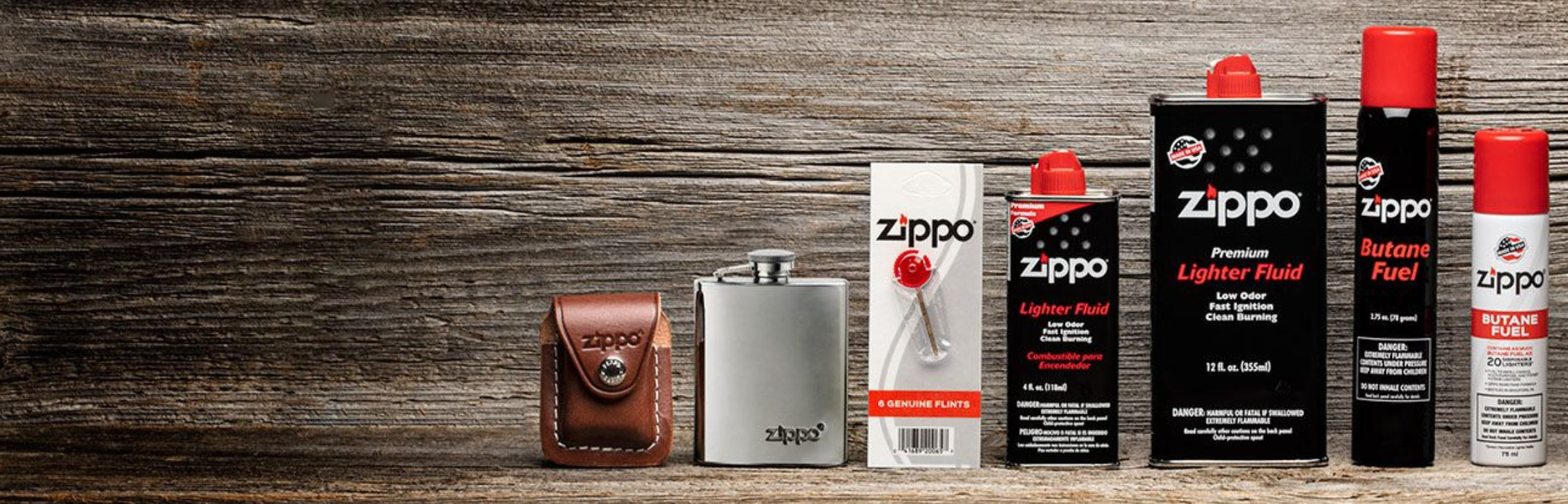 Zippo Lighters, Fluid, Butane, flints, wicks, and Zippo 